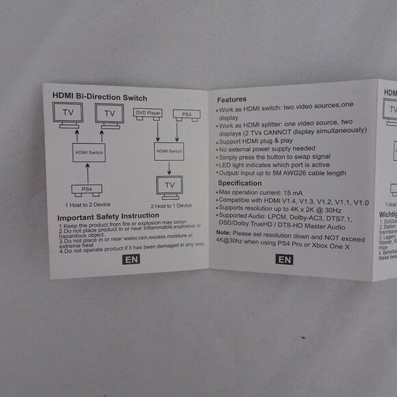 Techole Bi-Direction Switch Model-HS304-BK - Picture 7 of 7